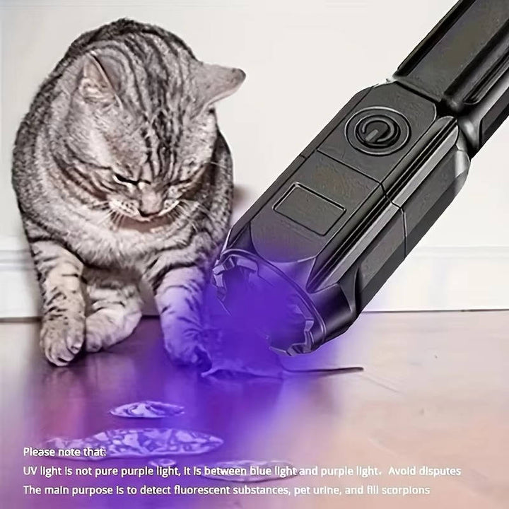 Uppladdningsbar Ultraviolet UV Ficklampa, Zoombar