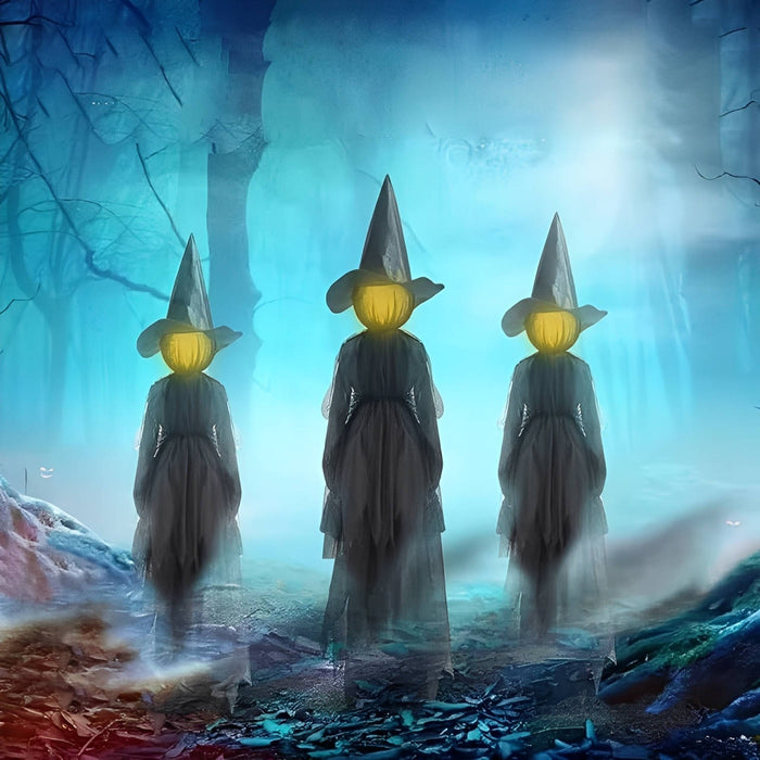 3PCS Inomhus- och Utomhus Halloween Dekorationer - Ljudaktiverad Häxa som Håller Händer