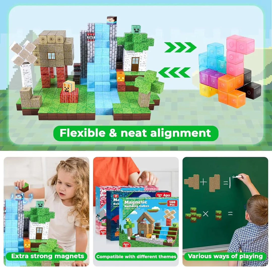 Magnetiska Byggblock | 100-delars STEM Leksaksset