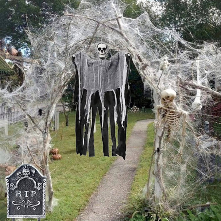 200 Kvm Spindelnät Halloween Dörrdekorationer Med Falska Spindlar