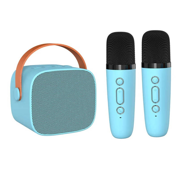Mini Karaoke Maskin med 2 Trådlösa Mikrofoner