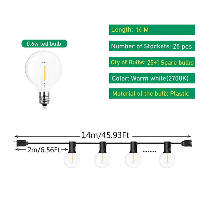 LED Ute Ljus Slingor