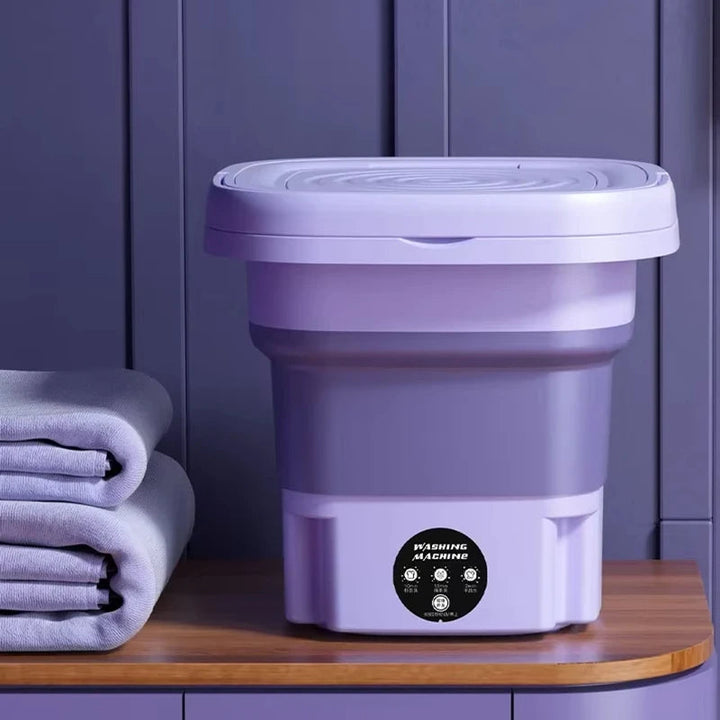 Fällbar Bärbar Tvättmaskin med Centrifug | Mini Klädtvättmaskin