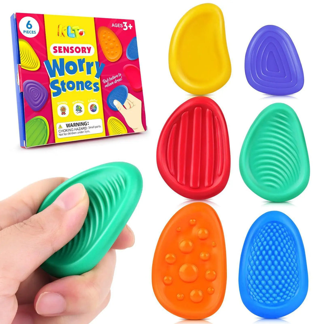 6 Pack Silikon Sensoriska Stenar Fidget Leksaker