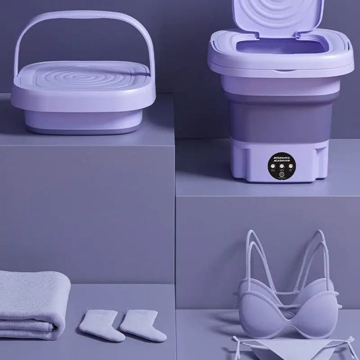 Fällbar Bärbar Tvättmaskin med Centrifug | Mini Klädtvättmaskin