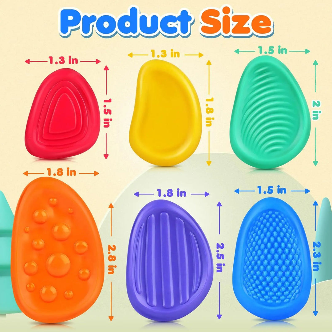 6 Pack Silikon Sensoriska Stenar Fidget Leksaker