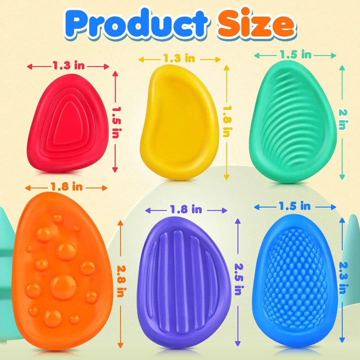 6 Pack Silikon Sensoriska Stenar Fidget Leksaker