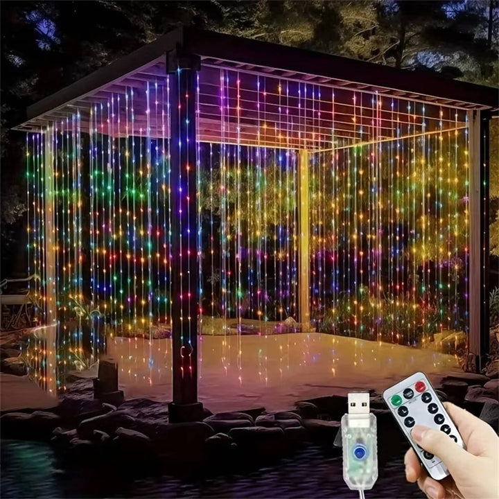 Gardinslingor med LED-ljus