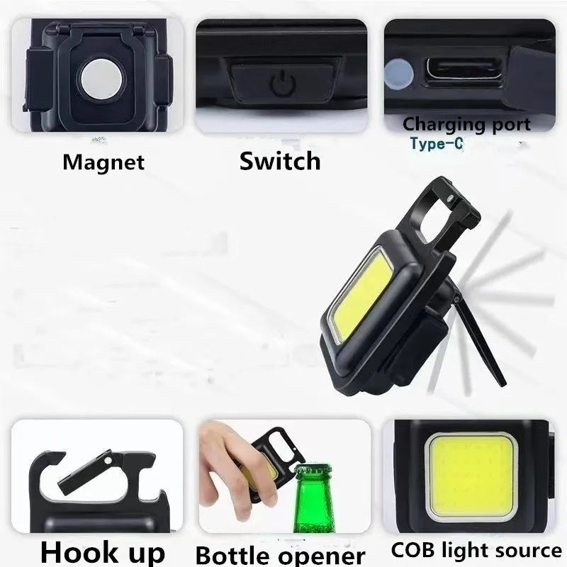 Mini LED Ficklampa Nyckelring (1800LM)