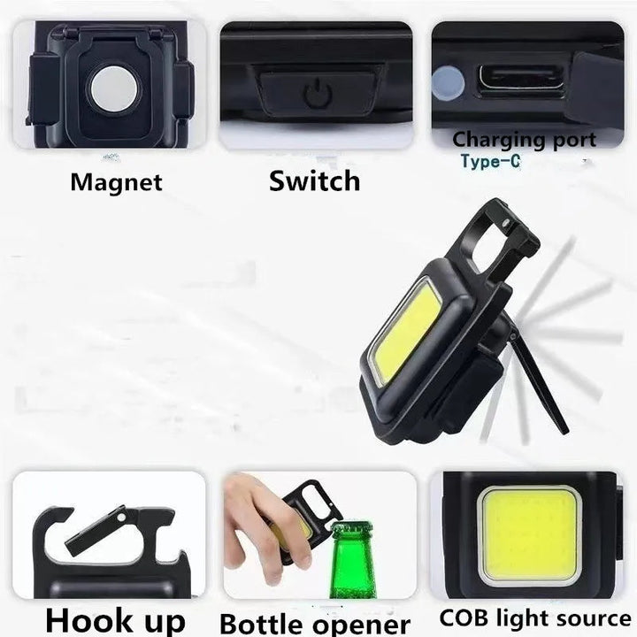 Mini LED Ficklampa Nyckelring (1800LM)