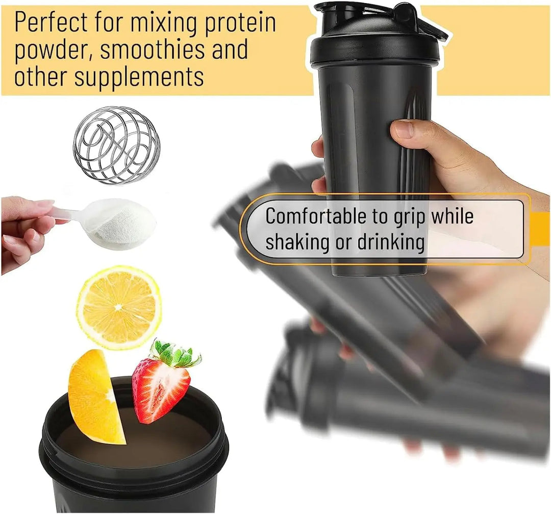 600ml läckagesäker proteinshakerflaska med blandboll