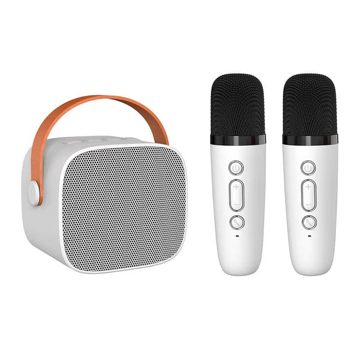 Mini Karaoke Maskin med 2 Trådlösa Mikrofoner