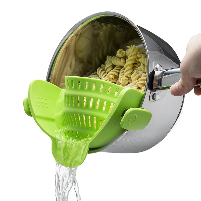 Universell Silikonpanna Pastasilar – Klämfast Sil för Enkel Avrinning