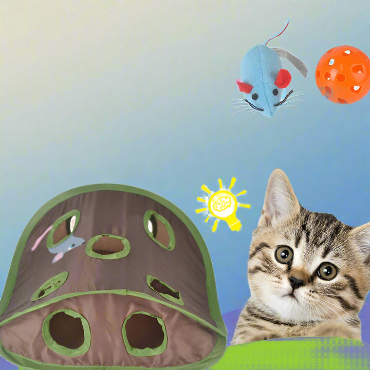 9-Håls Tunnel Katt Musspel