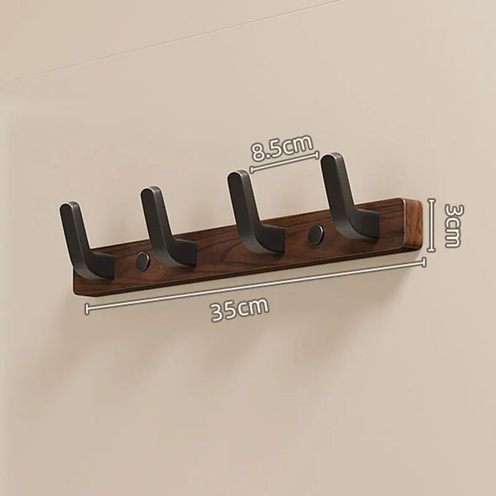 Minimalistisk Väggmonterad Klädhängare med Trä- och Metallklädhängare