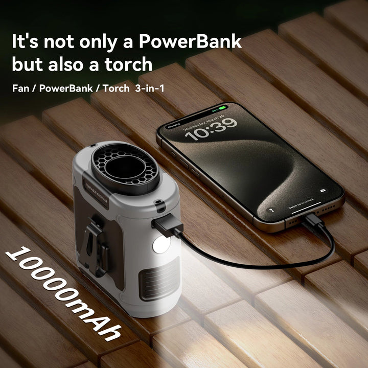 10000mAh Utomhus Bärbar Midjefläkt