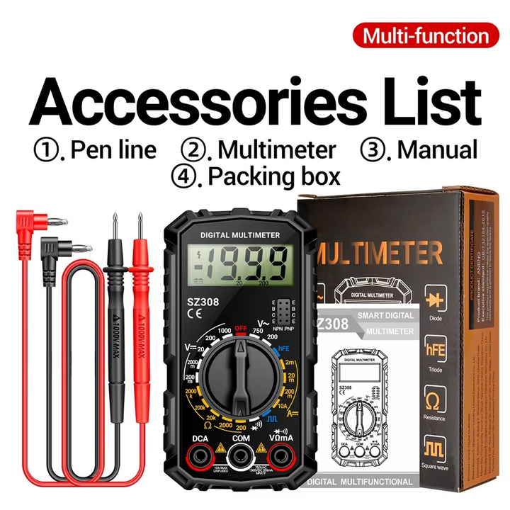 Elektrisk Testkit med Digital Multimeter