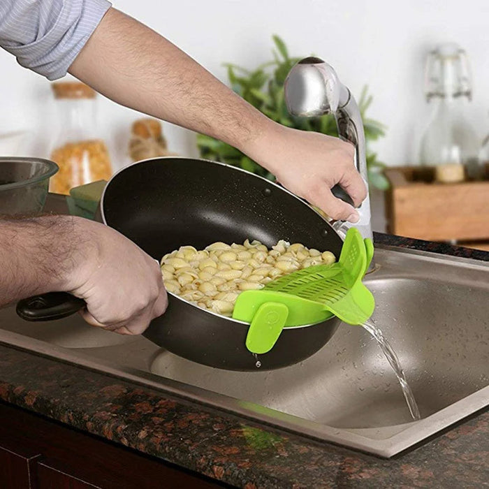 Universell Silikonpanna Pastasilar – Klämfast Sil för Enkel Avrinning