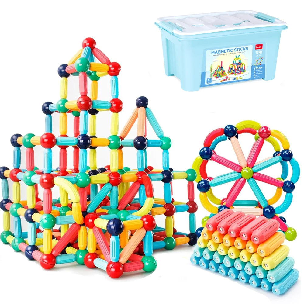 Magnetiska Stavar Byggblock | Montessori Utbildningsleksaker