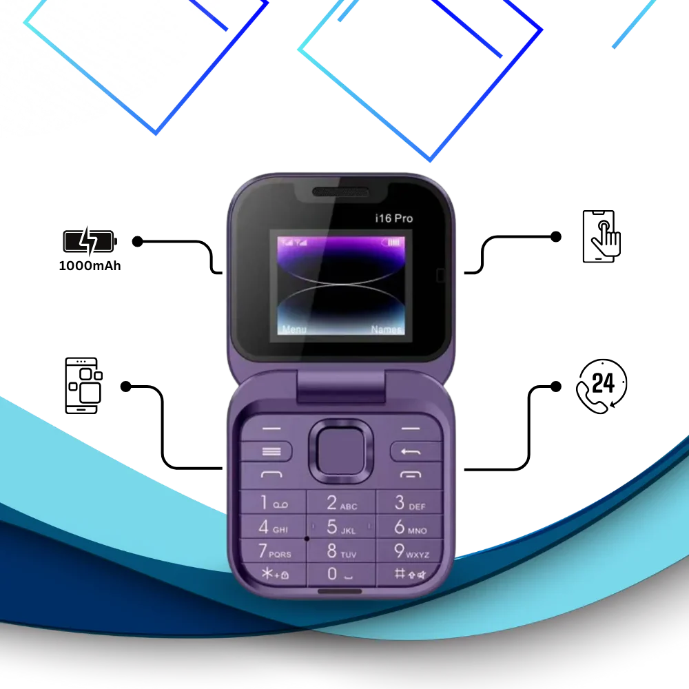 Dual Sim Litet Fällbart Mobiltelefon