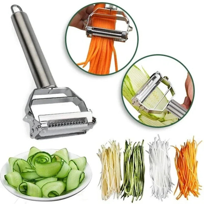 Ultra Skarp Rostfritt Stål Multifunktionell Grönsaksskalare & Julienne Skärare Potatis Morots Rivare