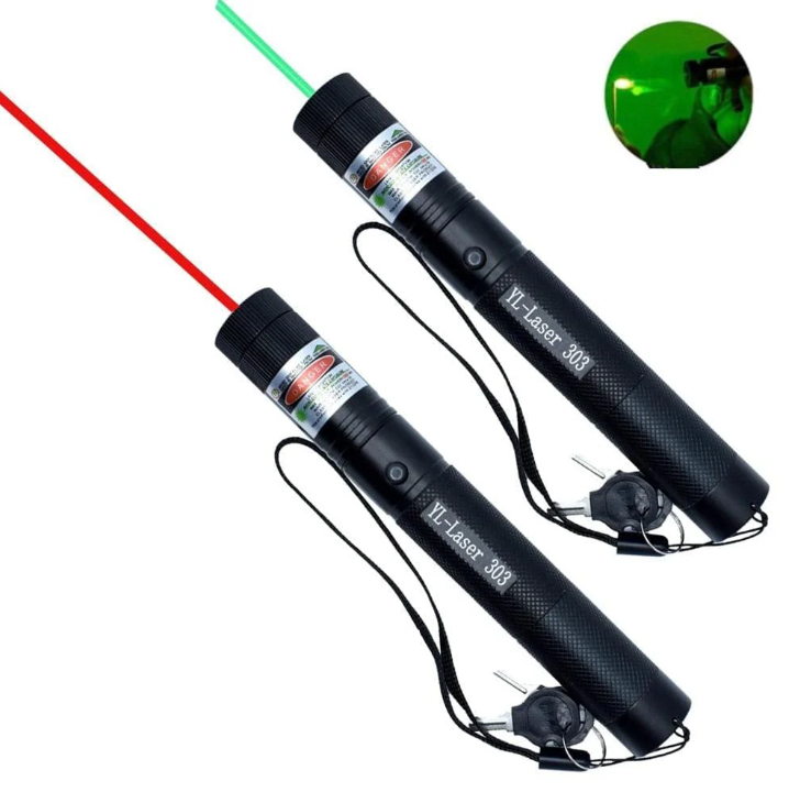 Laserpekare Hög effekt med grön och röd stråle för avstånd