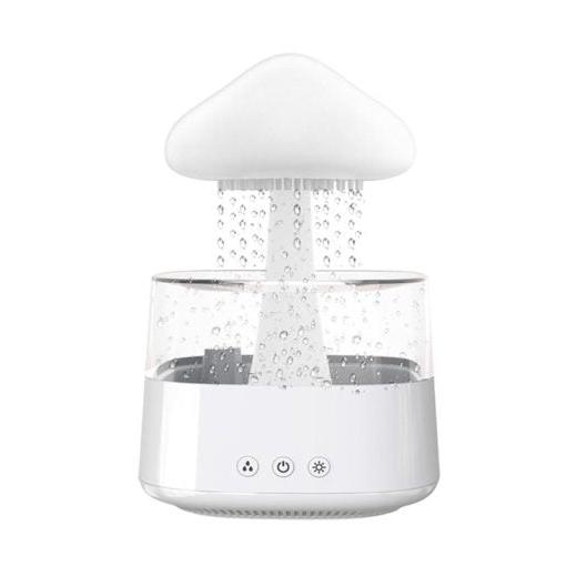 2-i-1 Skrivbordslampa Luftfuktare Regnmoln Aromaterapi Eterisk Olja Zen Diffuser &amp; Regnande Moln Nattlampa Svamp Lampa