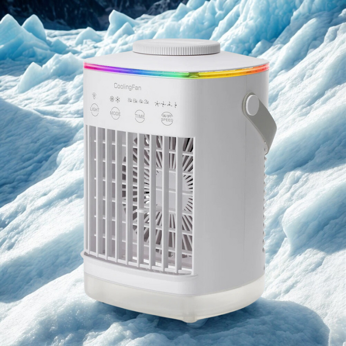 Mini Bärbar Luftkonditionering & Luftfuktare med LED