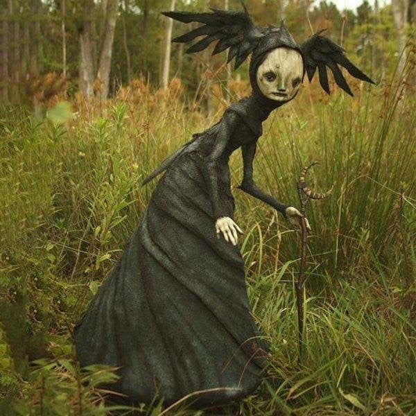 Den Mörka och Bisarra Konsten – Läskiga Häxskulpturer (Halloween Dekoration)