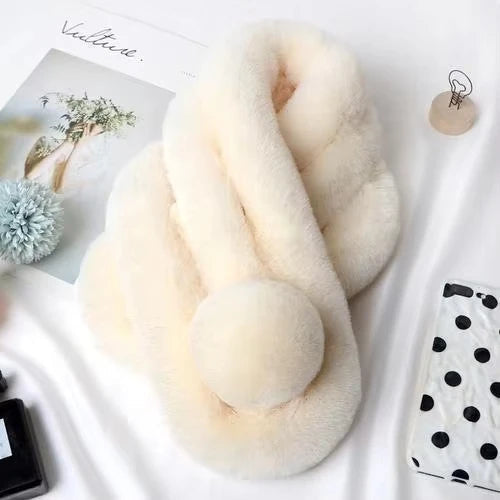 Plush Faux Fur Vinterhalsduk