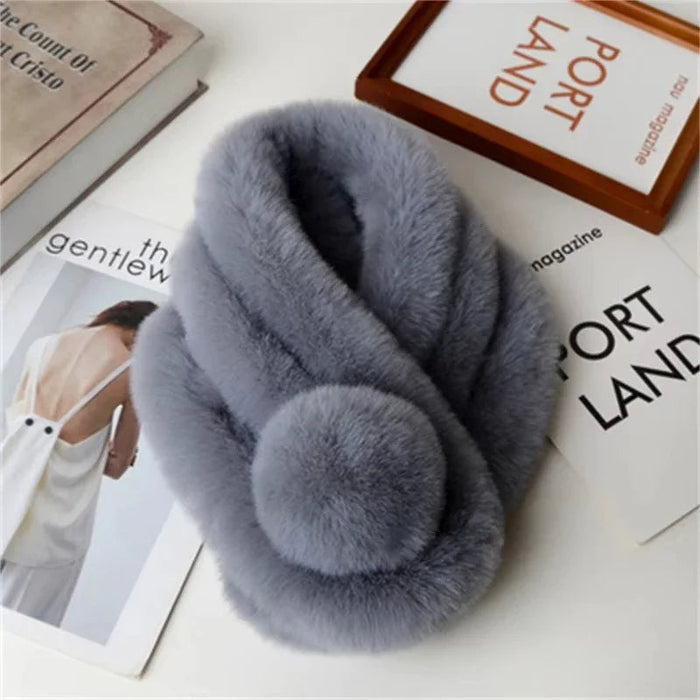 Plush Faux Fur Vinterhalsduk