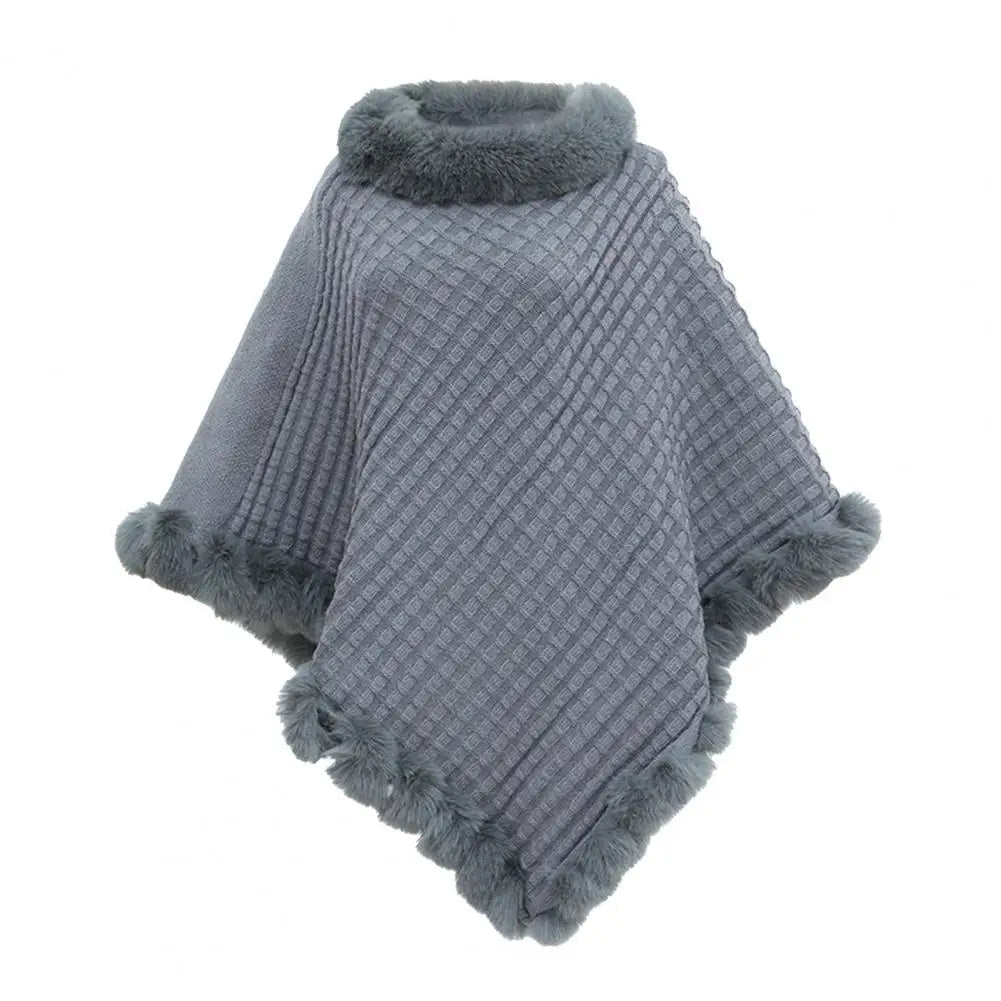 Faux Fur Sjalar Cloak för Kvinnor