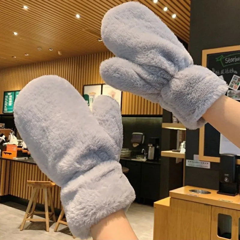 Fuzzy Pläd Vantar Vinter Varma Handskar