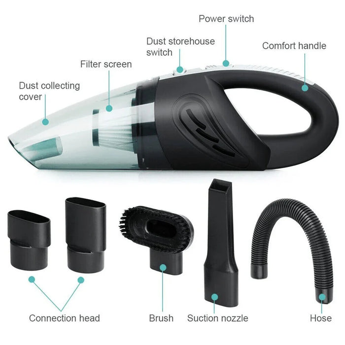 Handhållen Sladdlös Dammsugare USB (120W 4000PA) för Bil, Hem, Husdjurshår och mer (Våt/Torr)