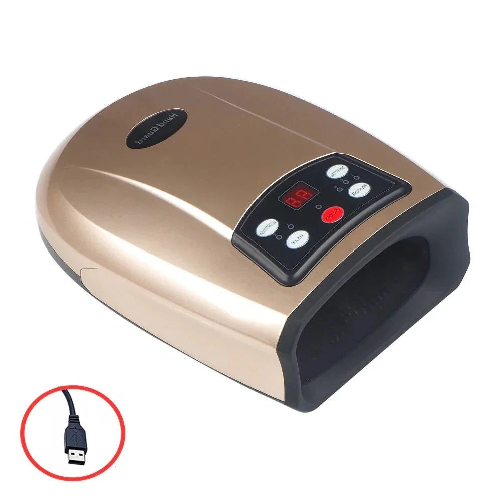 Värmd Handmassager för Artrit Fysioterapi Utrustning Pressoterapi Handmassager med Luftkompression Finger Massager