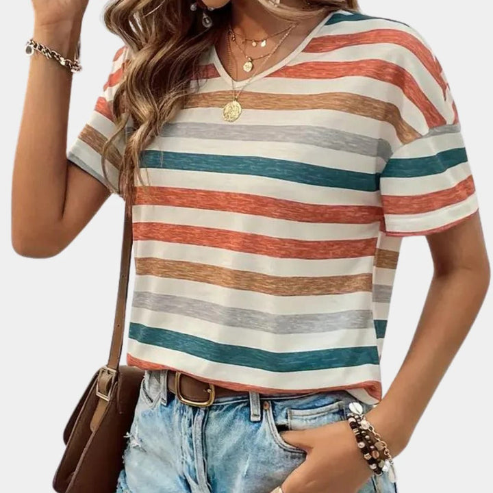Avslappnad Randig T-shirt för Kvinnor