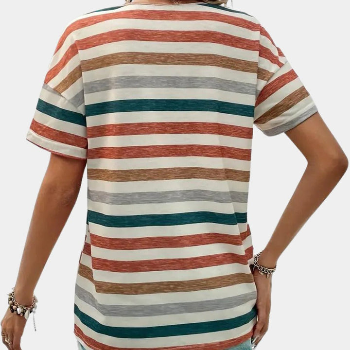 Avslappnad Randig T-shirt för Kvinnor
