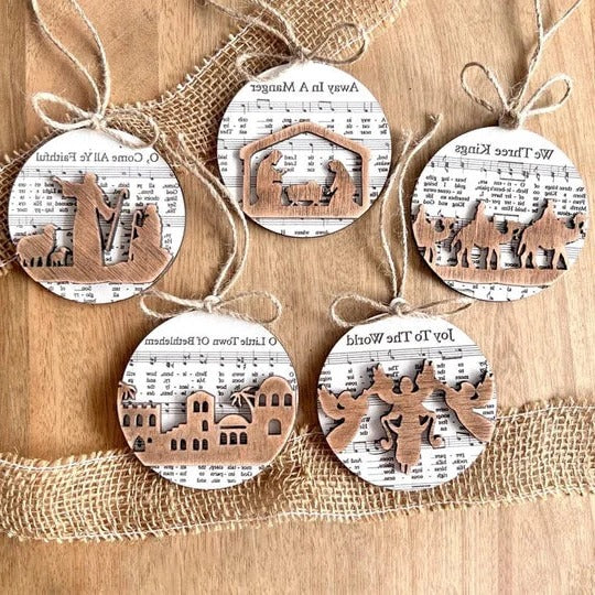 Julkrubba-temat Musikblad Ornament Kollektion