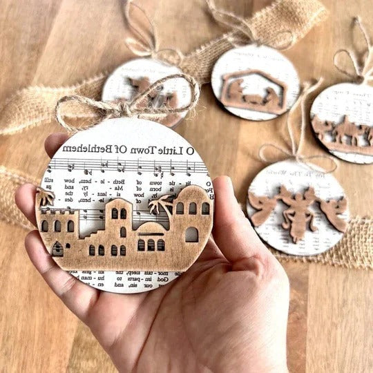 Julkrubba-temat Musikblad Ornament Kollektion