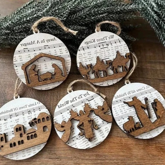 Julkrubba-temat Musikblad Ornament Kollektion