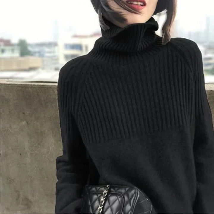 Kvinnors Cashmere Tröja Med Hög Krage