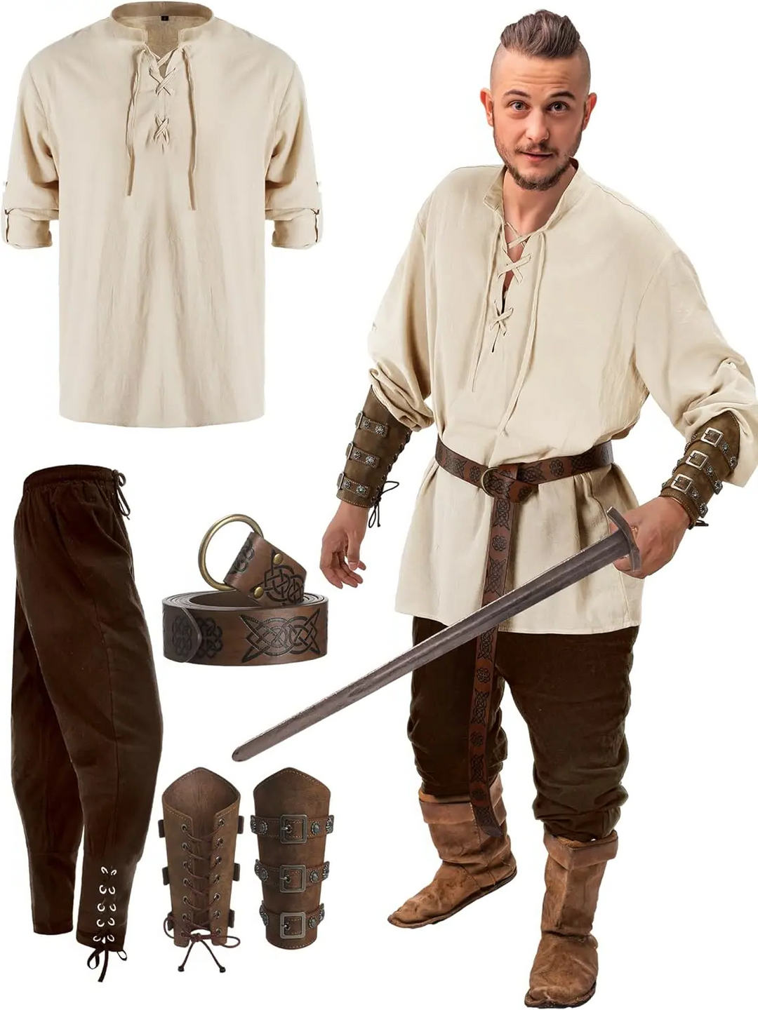 Officiell 4-delad piratkostym för män