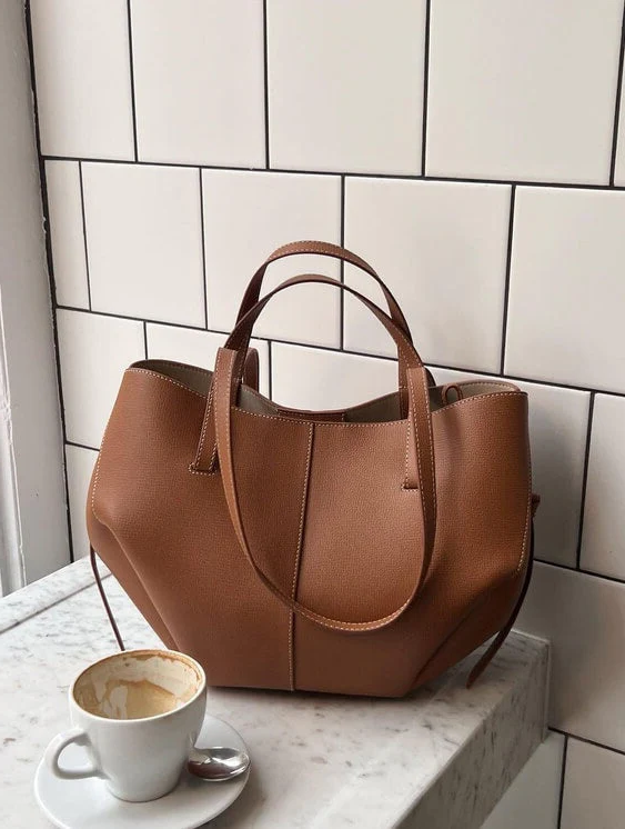 Vintage kvinnors tote bag | Rymlig axelväska