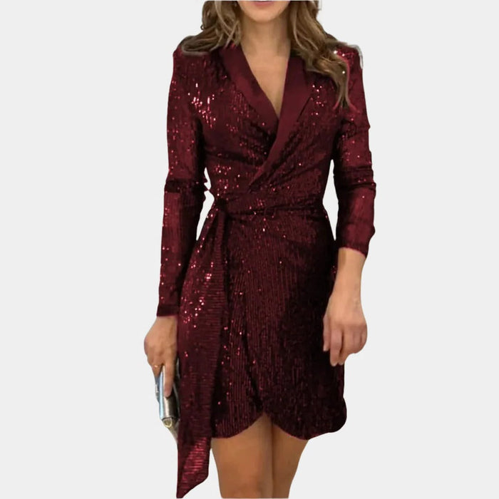 Elegant Klänning med Blazer och Bälte för Damer