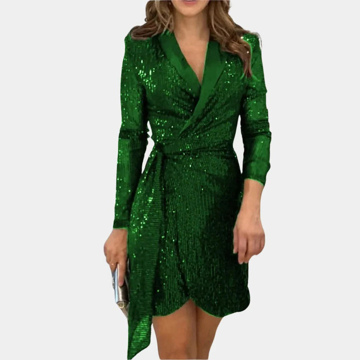 Elegant Klänning med Blazer och Bälte för Damer
