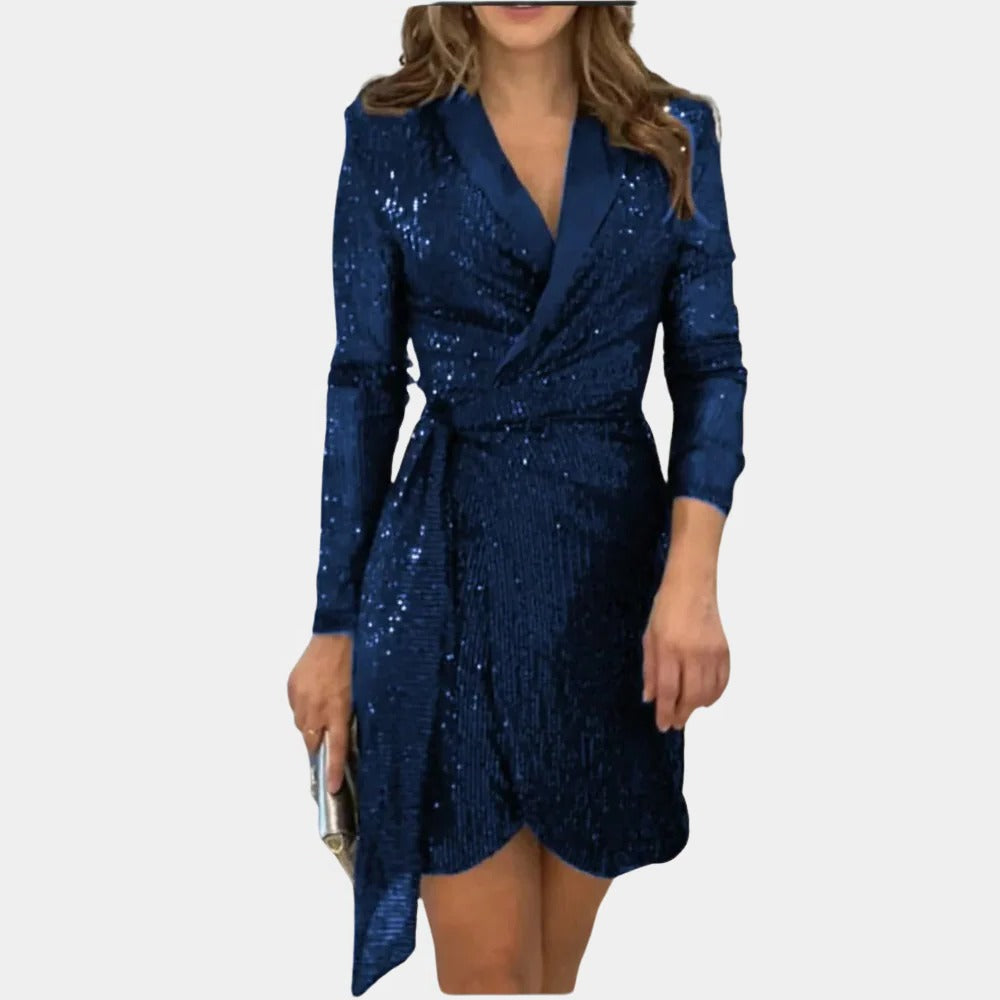 Elegant Klänning med Blazer och Bälte för Damer