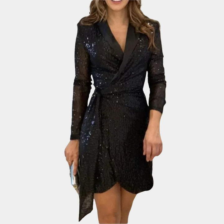 Elegant Klänning med Blazer och Bälte för Damer