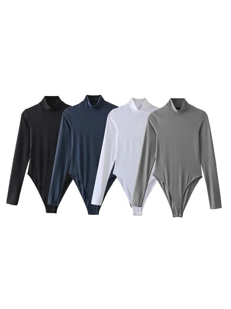 Långärmad Bodysuit - Hög Krage