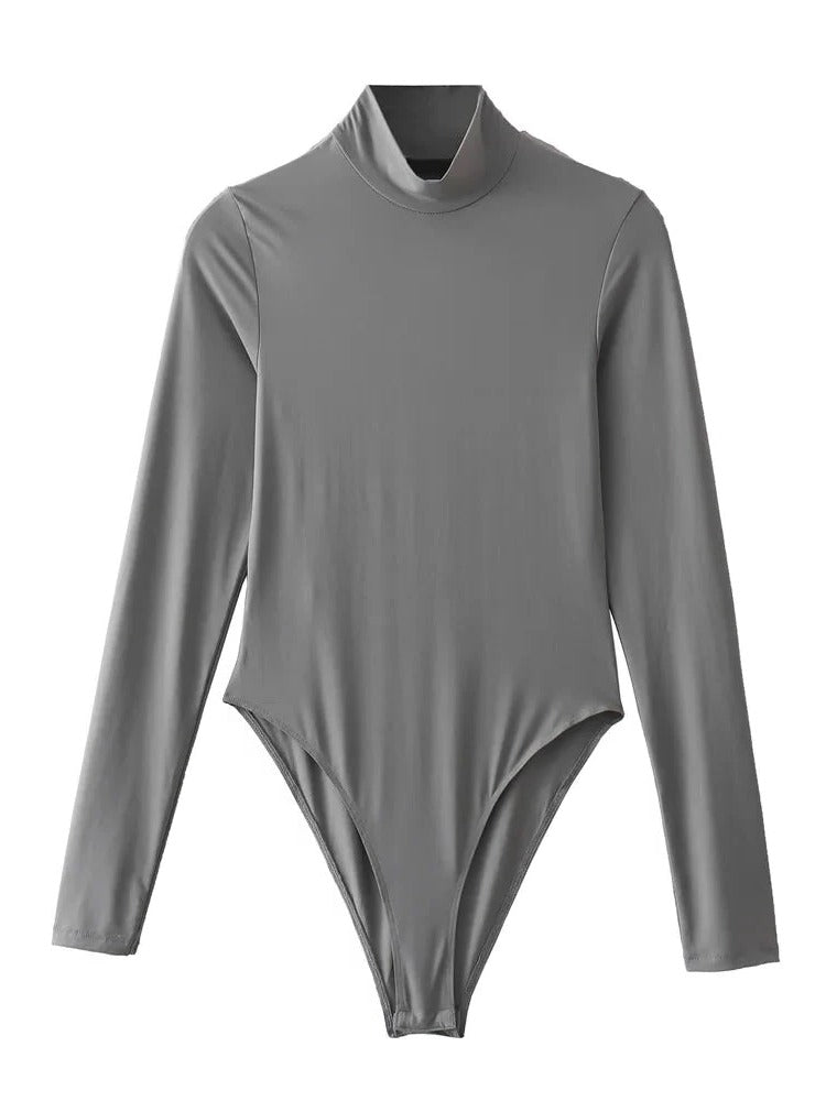 Långärmad Bodysuit - Hög Krage