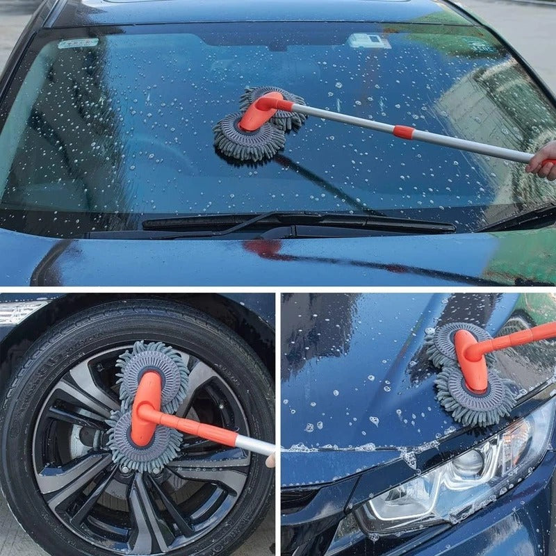 Biltvättborste med roterande huvud